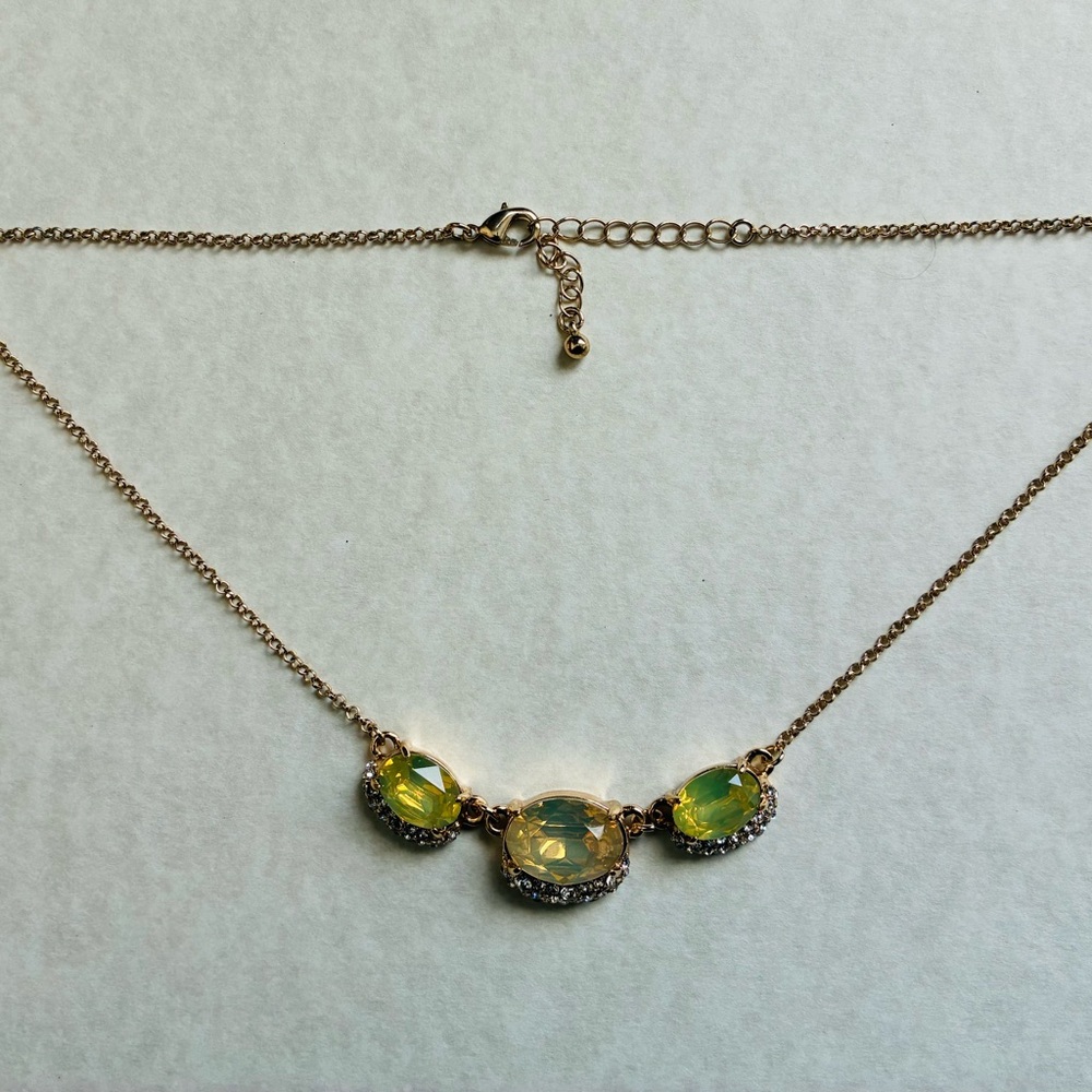 Elegant Gold Necklace with Yellow-Green Accents